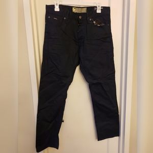 Born Fly Navy Coated Denim Twill Jeans